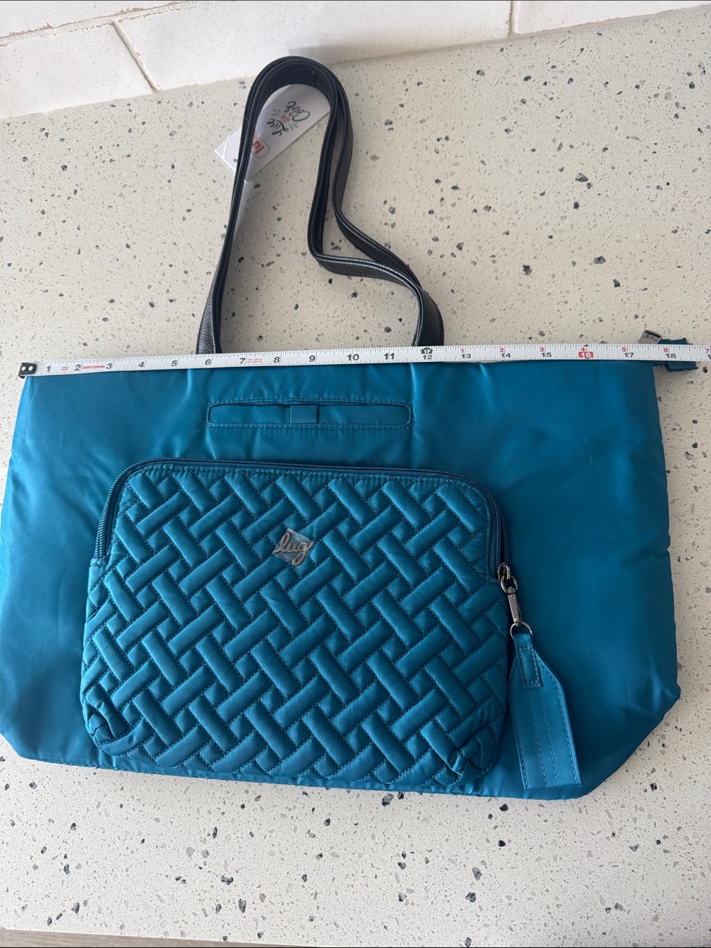 Lug ARPEGGIO Ocean Blue Quilted Tote Everyday Bag Travel Beach Casual Bag NWT - Picture 7 of 12